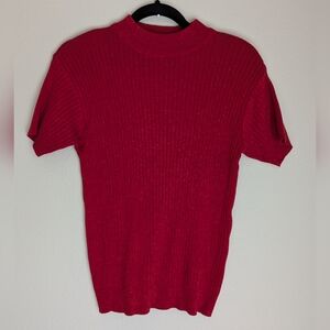 Baxter Wells Red Short Sleeved Sweater Size M